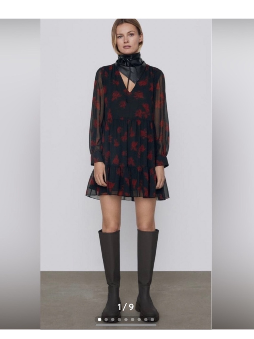 Zara ruffled print dress